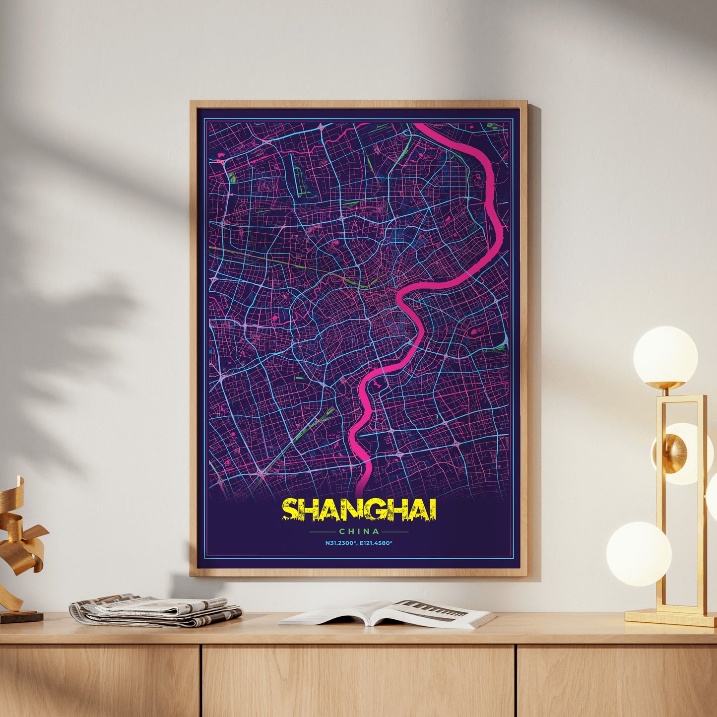 Shanghai Cyberpunk Map Poster