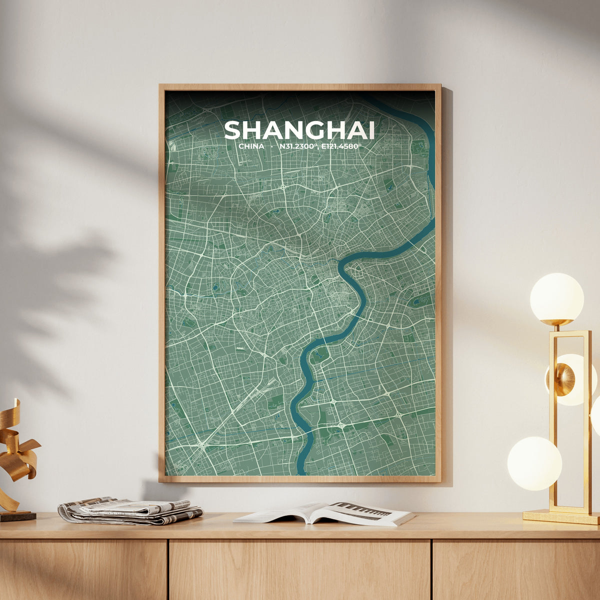 Shanghai Mist Map Poster