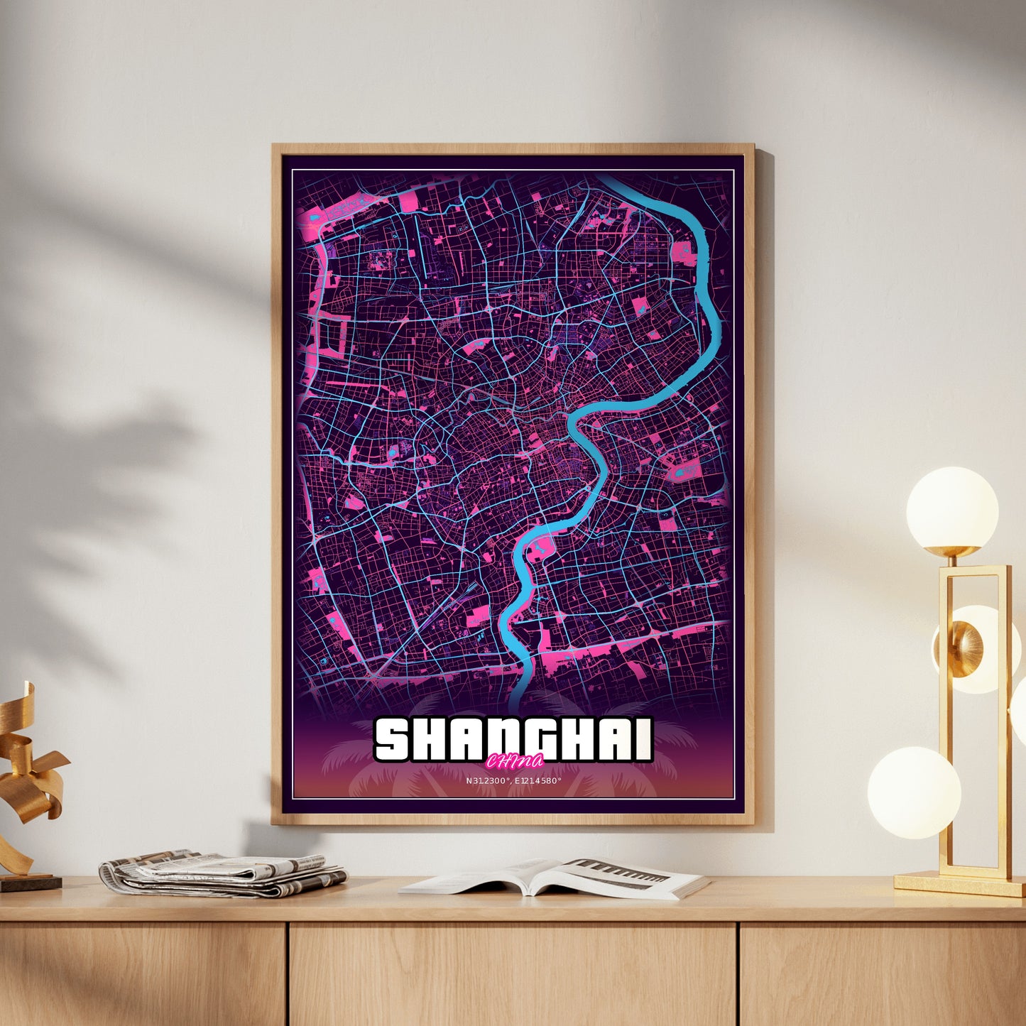Shanghai GTA Map Poster