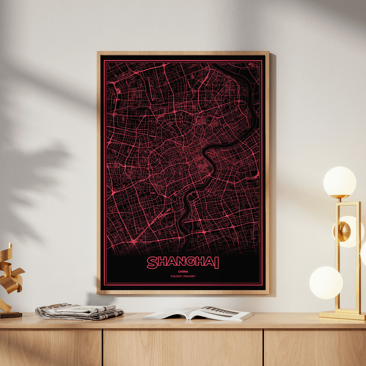 Shanghai Phosphor Map Poster - System Alert