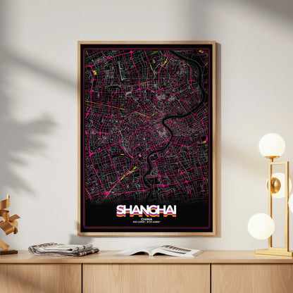 Shanghai Retro Map Poster