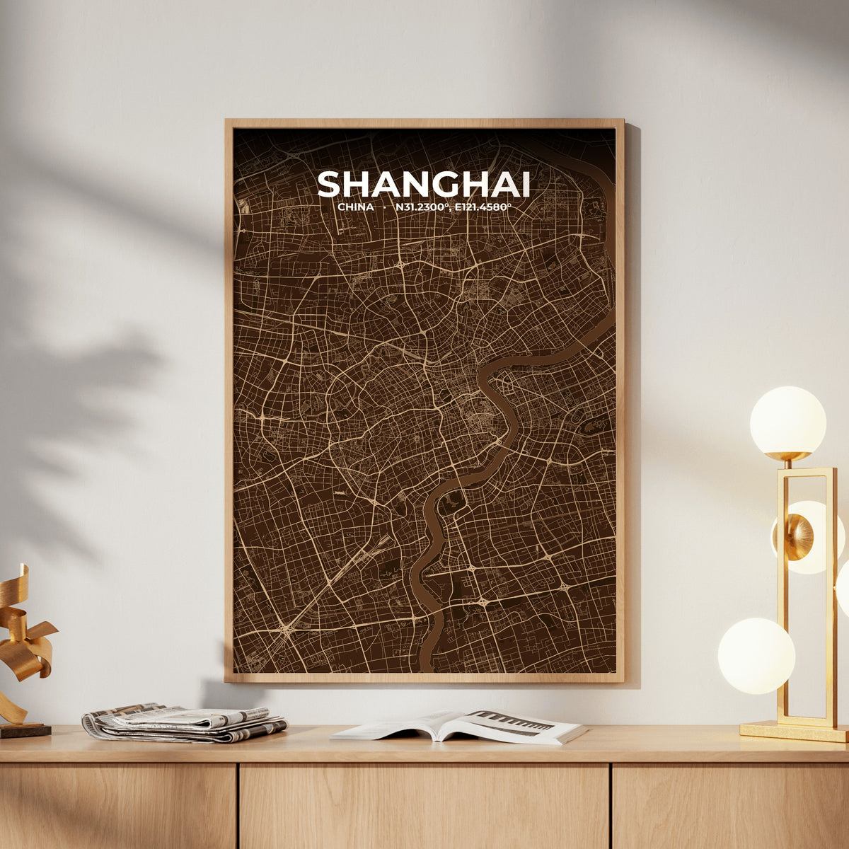 Shanghai Plum Map Poster