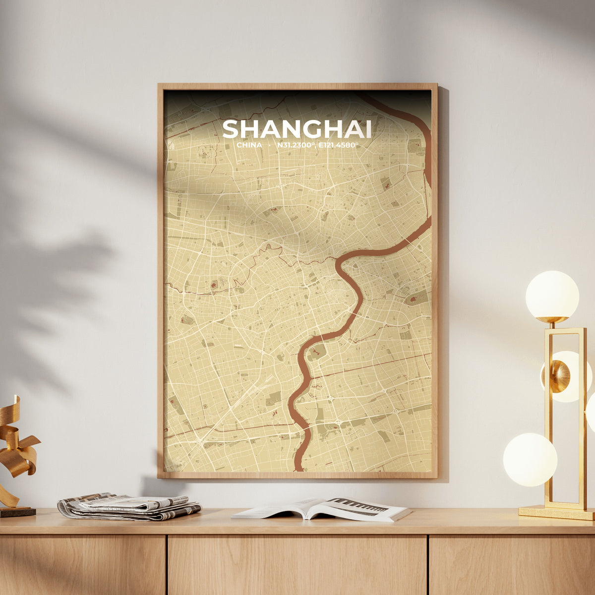 Shanghai Ember Map Poster