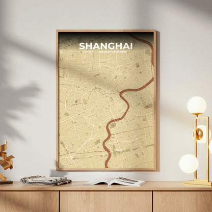 Shanghai Ember Map Poster