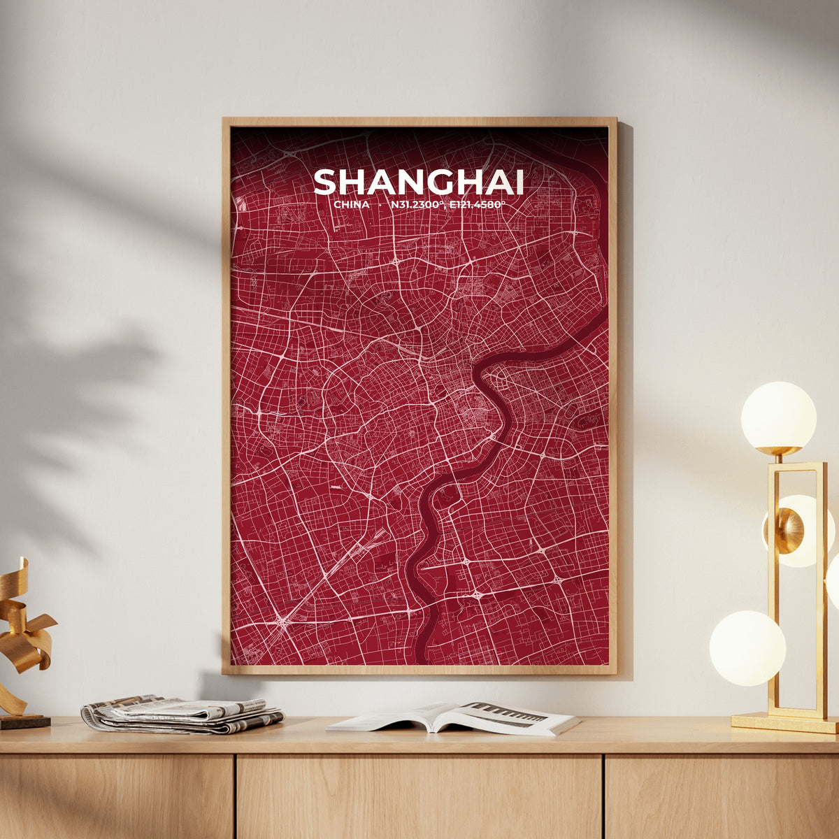 Shanghai Garnet Map Poster