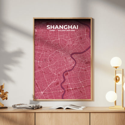 Shanghai Scarlet Map Poster