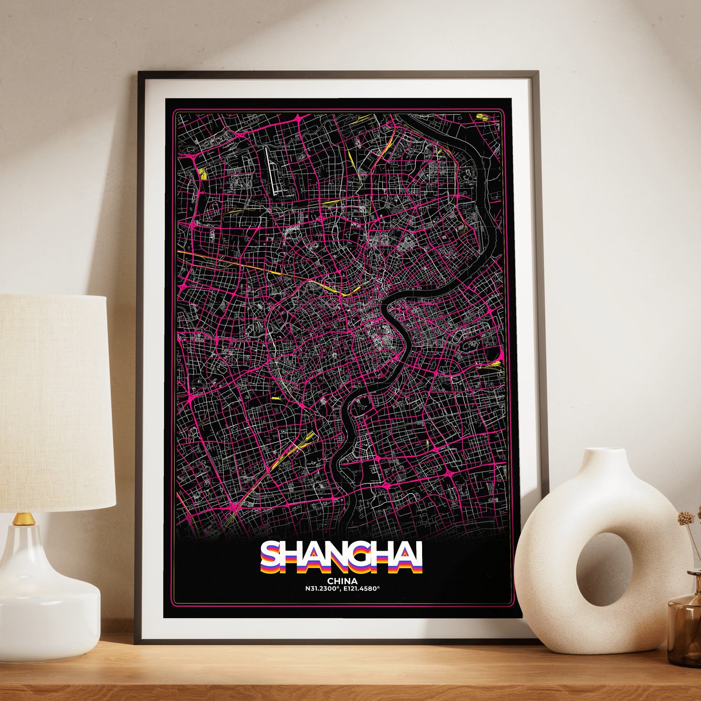 Shanghai Retro Map Poster