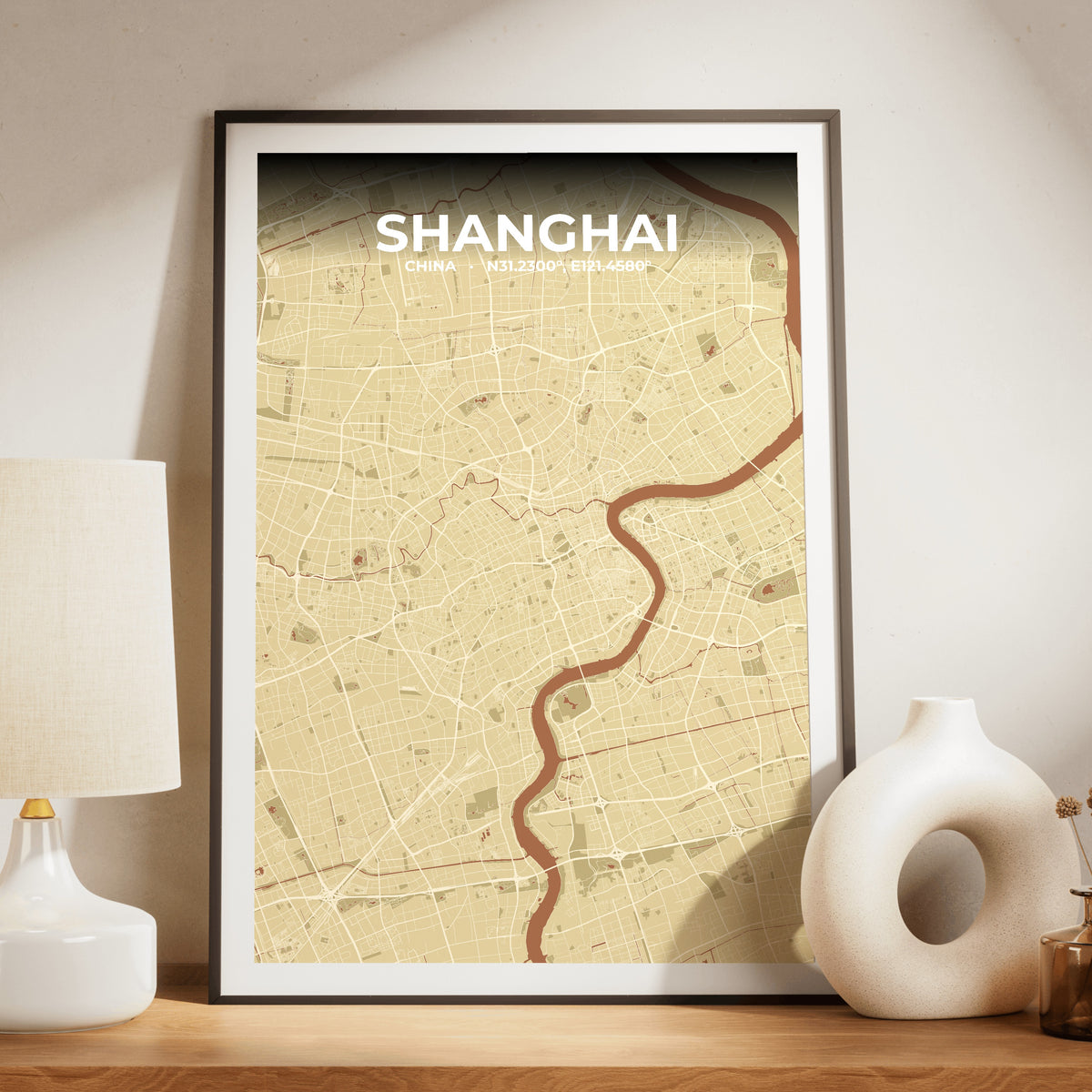 Shanghai Ember Map Poster