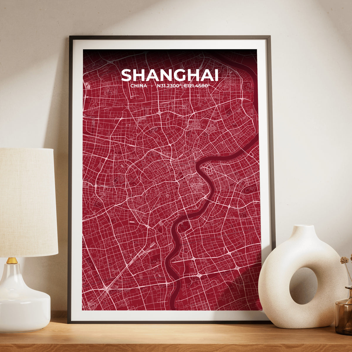 Shanghai Garnet Map Poster