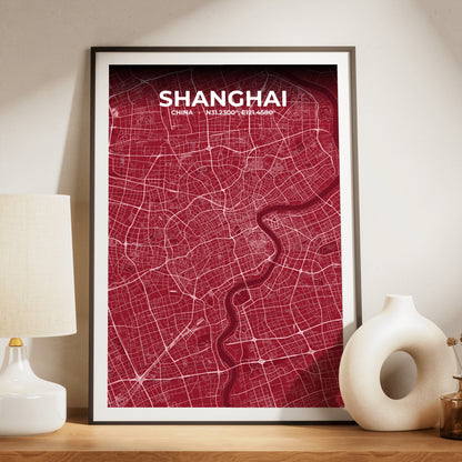 Shanghai Garnet Map Poster