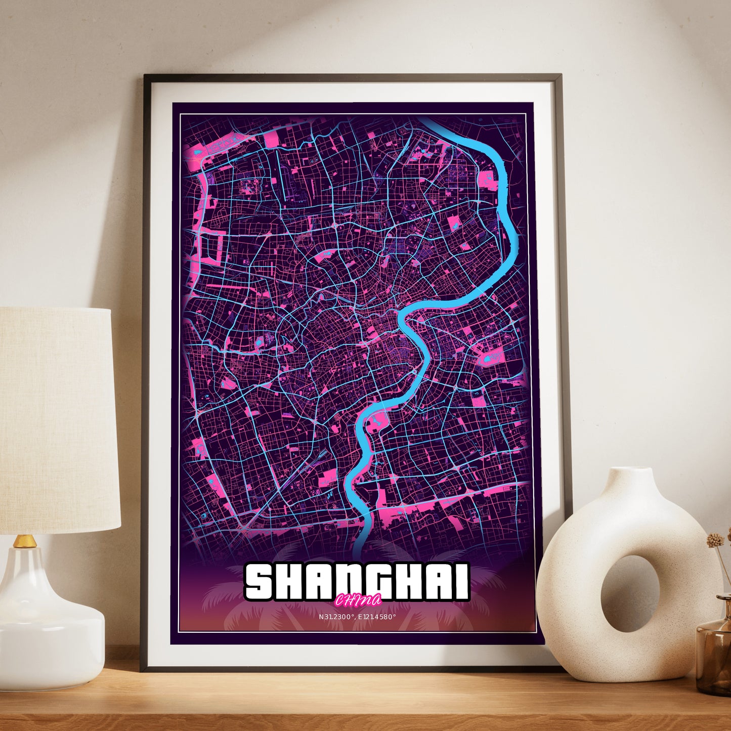 Shanghai GTA Map Poster