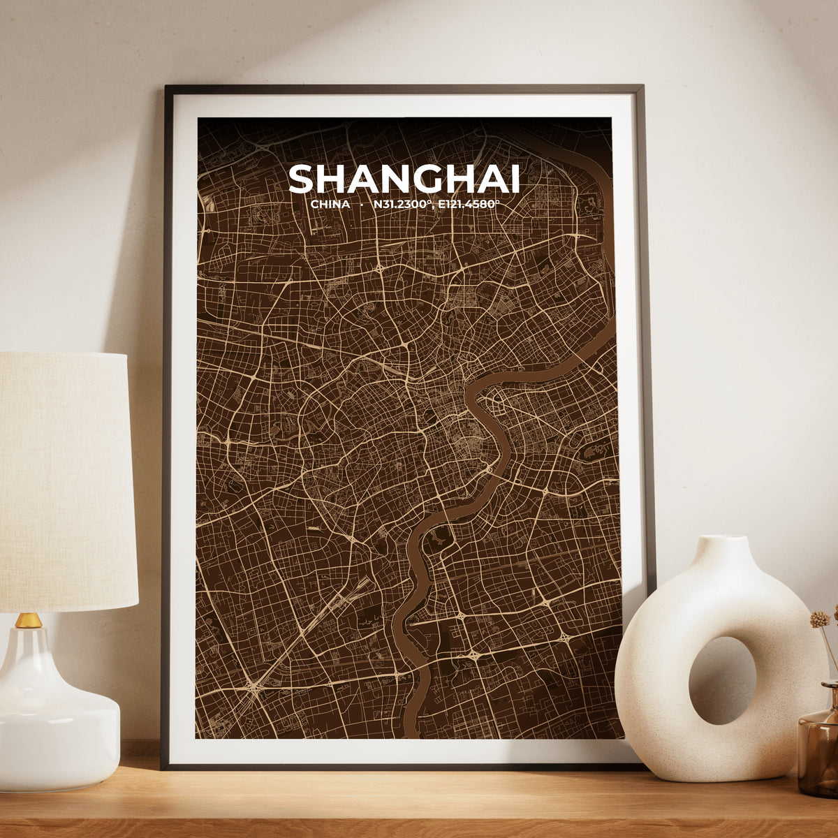 Shanghai Plum Map Poster