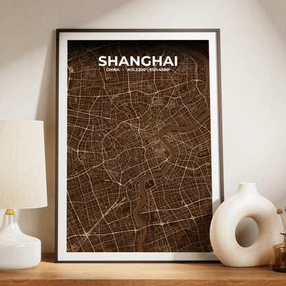 Shanghai Plum Map Poster
