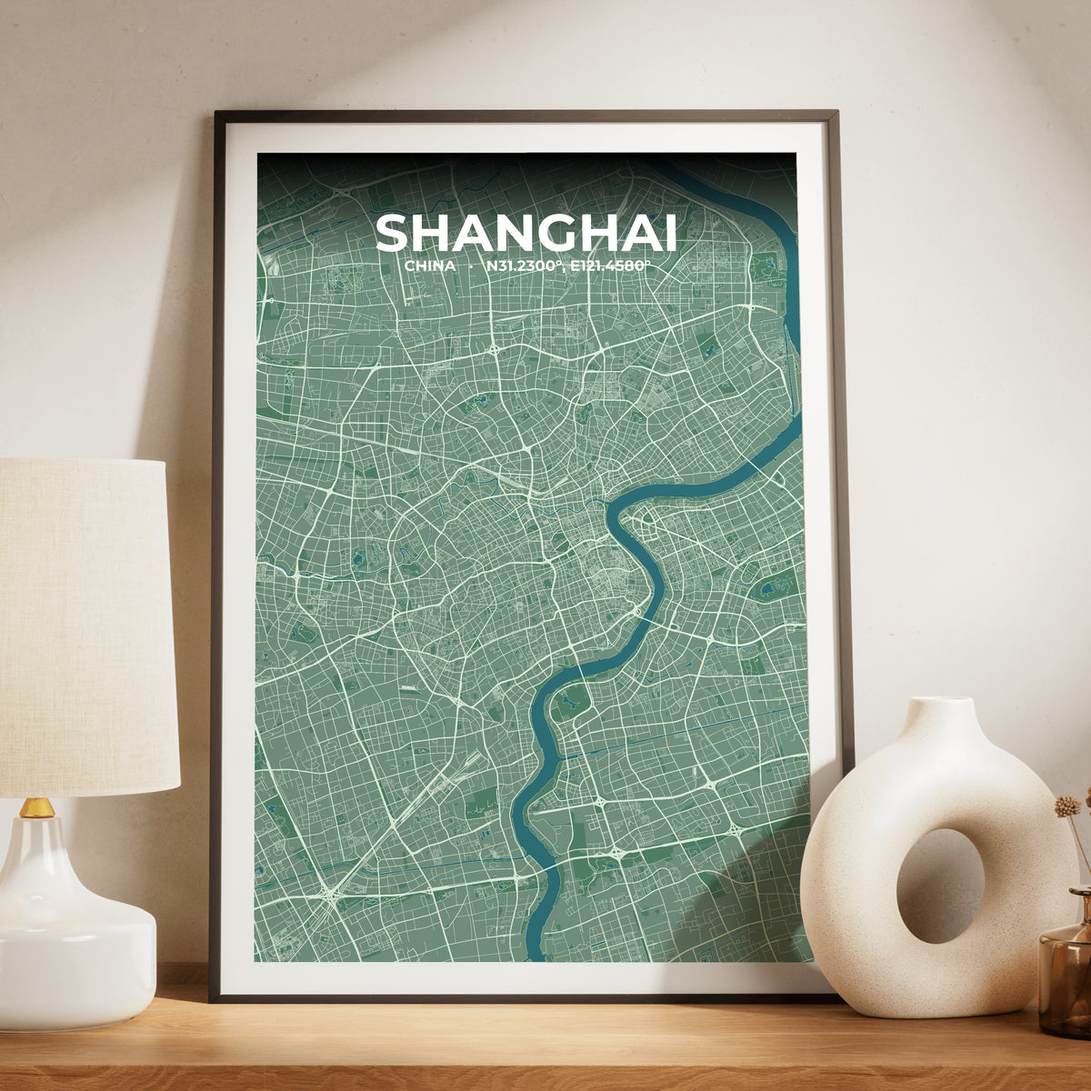 Shanghai Mist Map Poster