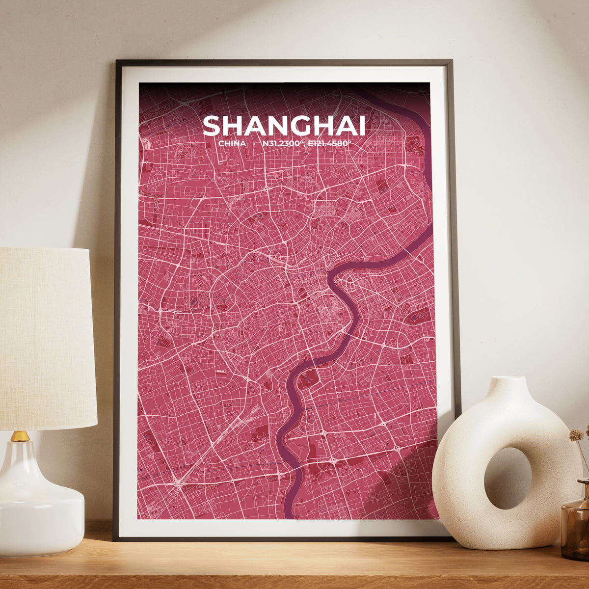 Shanghai Scarlet Map Poster
