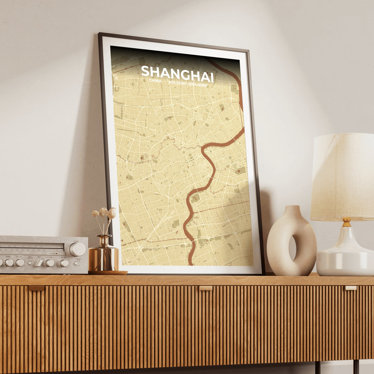 Shanghai Ember Map Poster