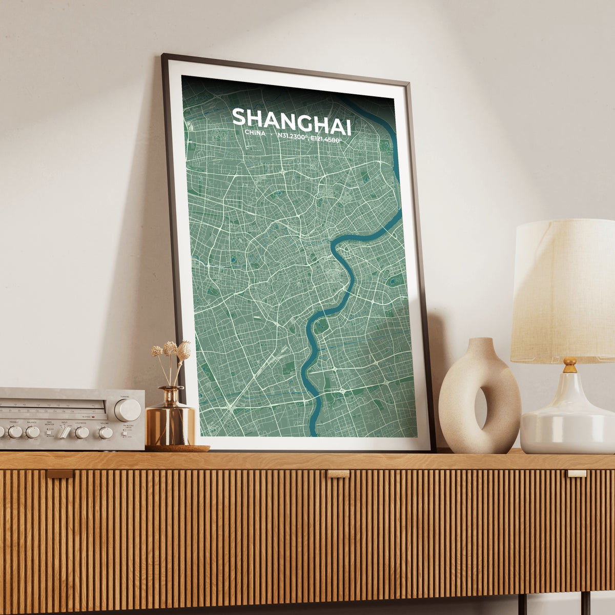 Shanghai Mist Map Poster