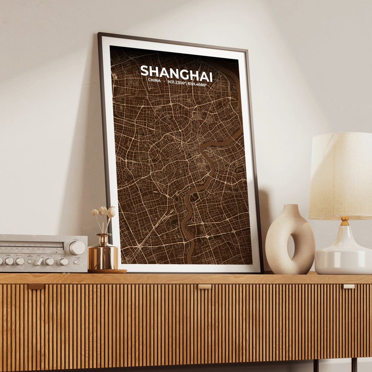 Shanghai Plum Map Poster