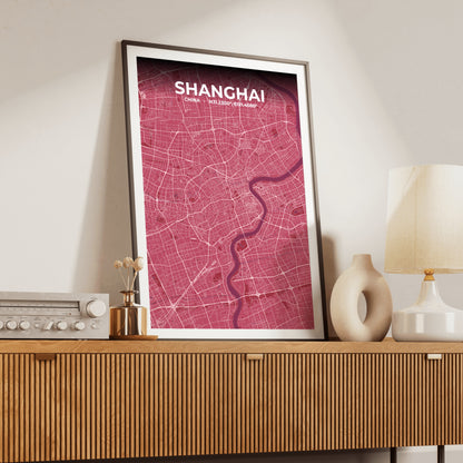 Shanghai Scarlet Map Poster