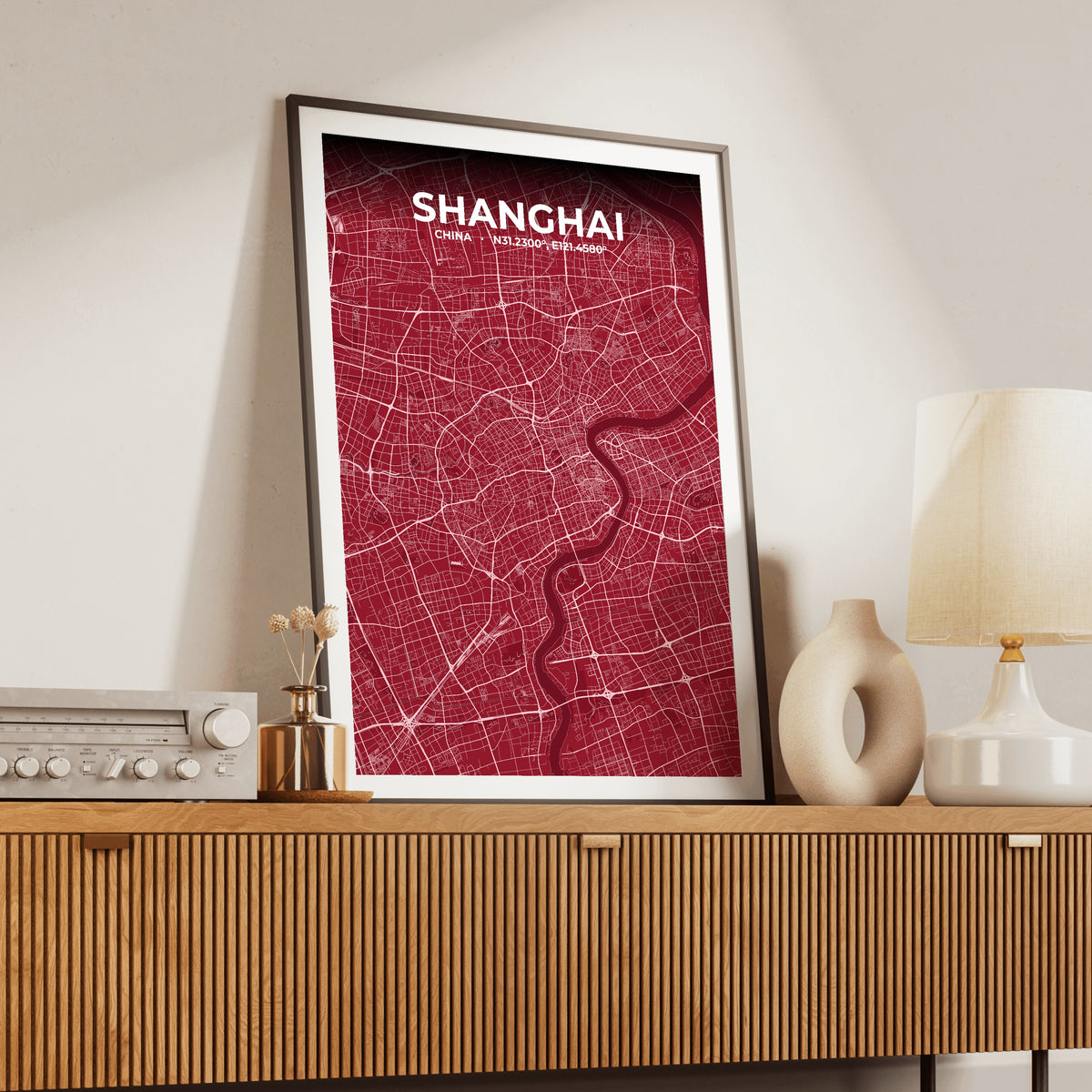 Shanghai Garnet Map Poster
