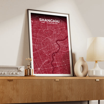 Shanghai Garnet Map Poster