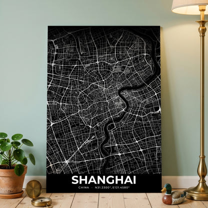 Shanghai Elegant Map Poster