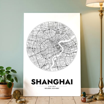 Shanghai Spot Map Poster