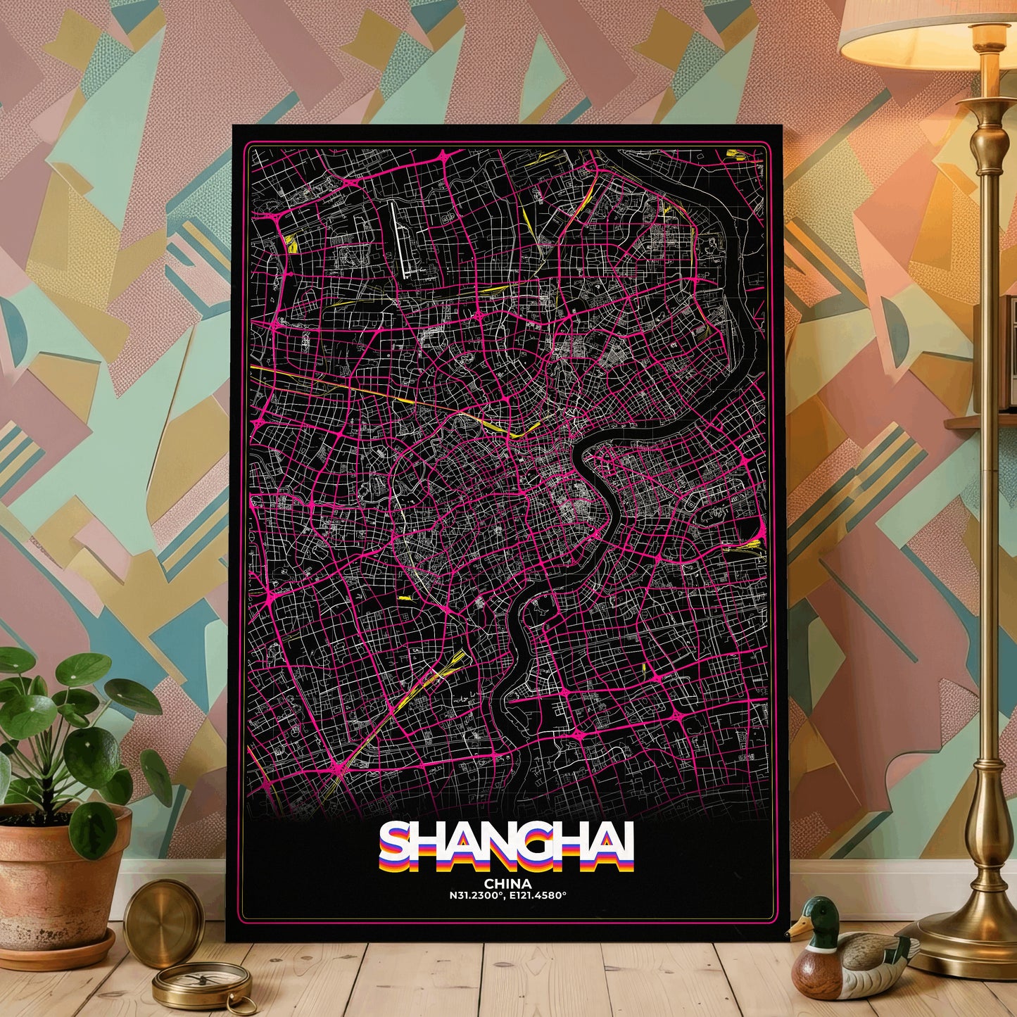Shanghai Retro Map Poster