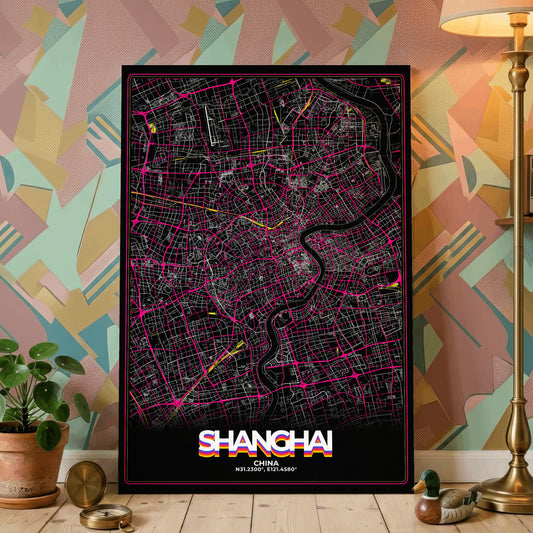 Shanghai Retro Map Poster