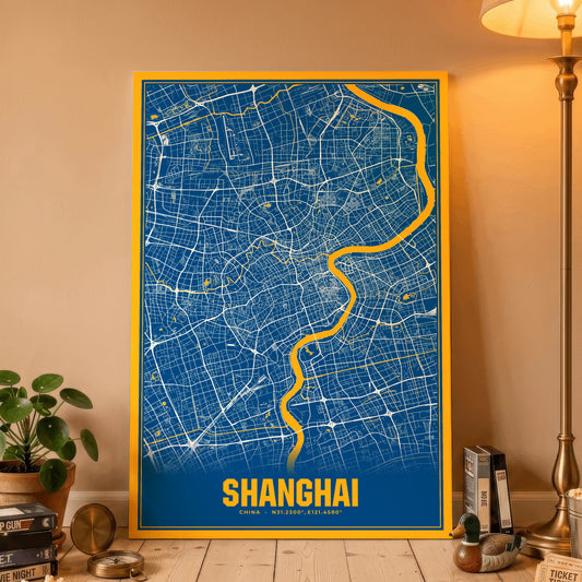 Shanghai Blockbuster Map Poster