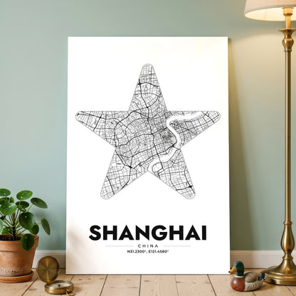 Shanghai Star Map Poster