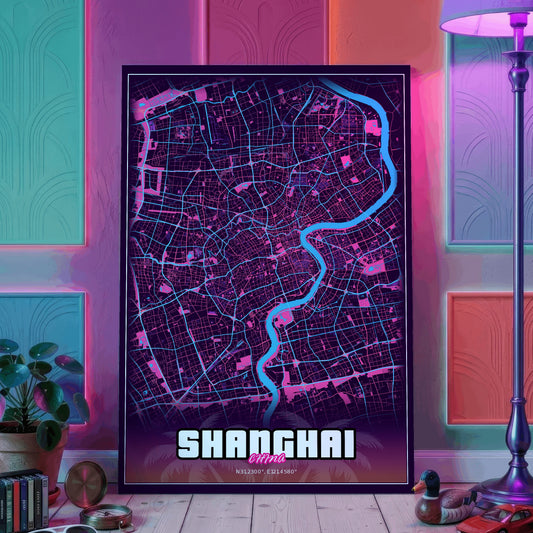 Shanghai GTA Map Poster