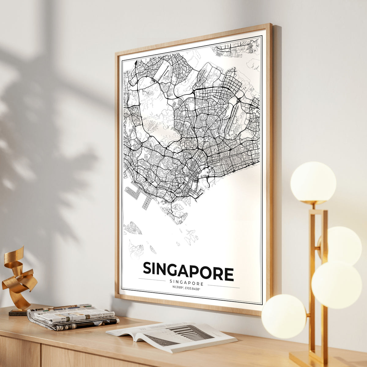 Singapore Modern Map Poster