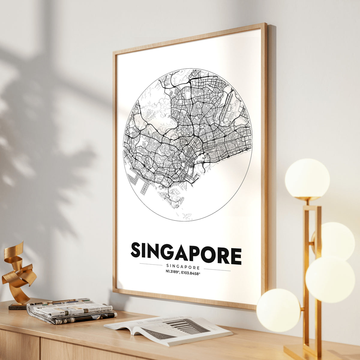 Singapore Spot Map Poster