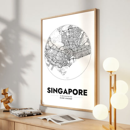 Singapore Spot Map Poster
