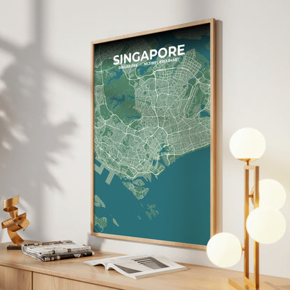 Singapore Mist Map Poster