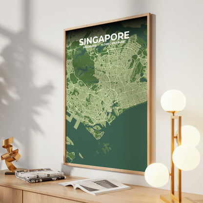 Singapore Clay Map Poster