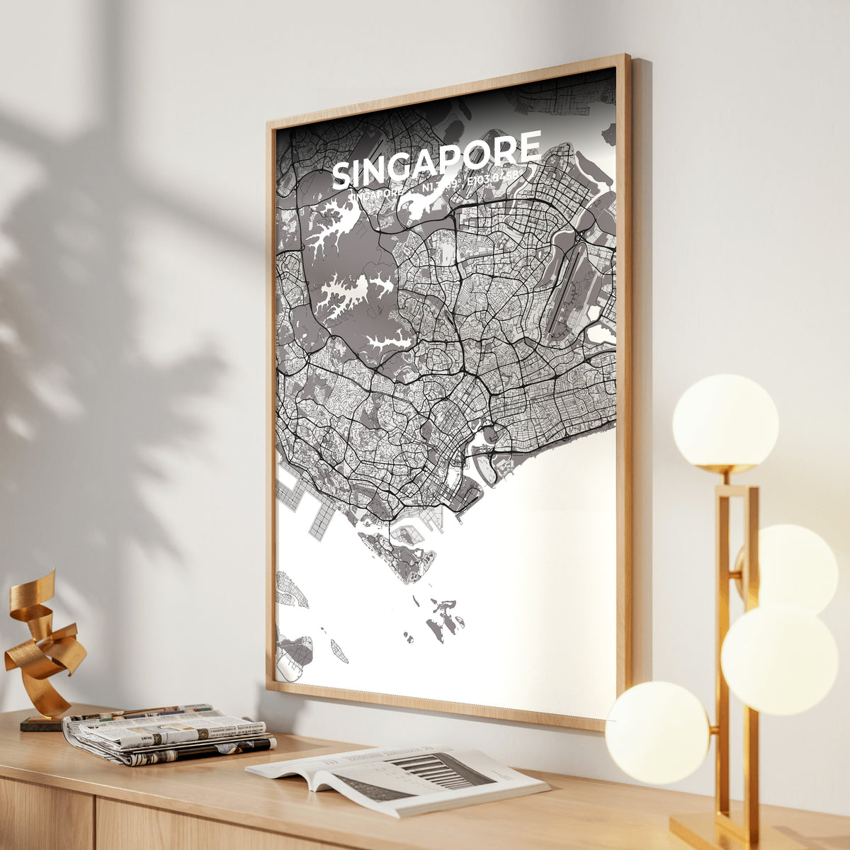 Singapore Ash Map Poster
