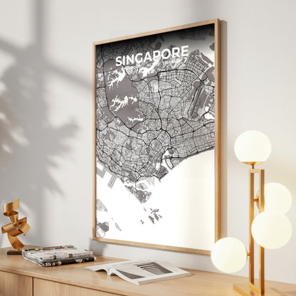 Singapore Ash Map Poster