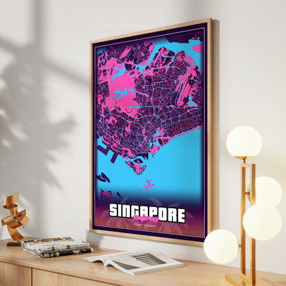 Singapore GTA Map Poster