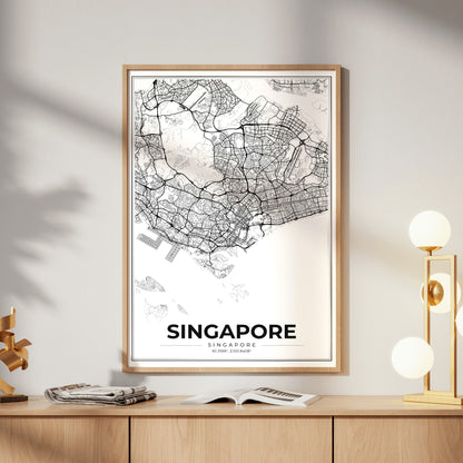 Singapore Modern Map Poster