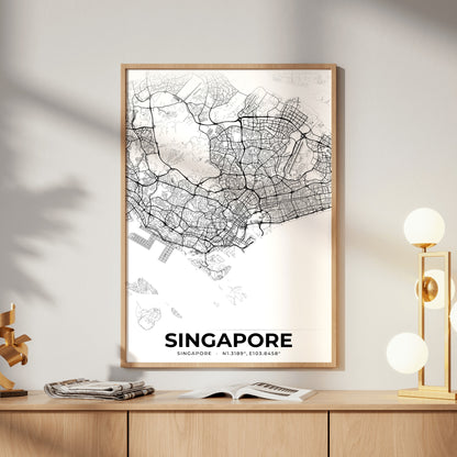 Singapore Elegant Map Poster