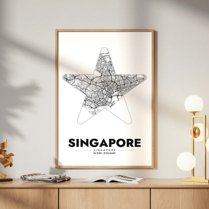 Singapore Star Map Poster