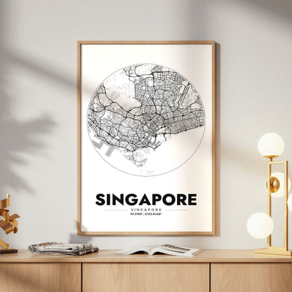 Singapore Spot Map Poster