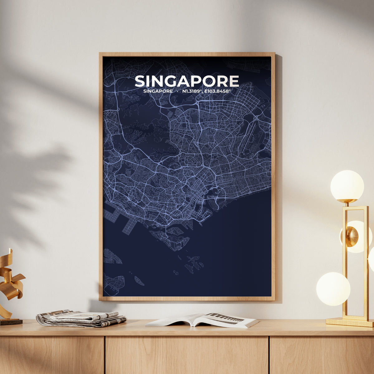 Singapore Tide Map Poster