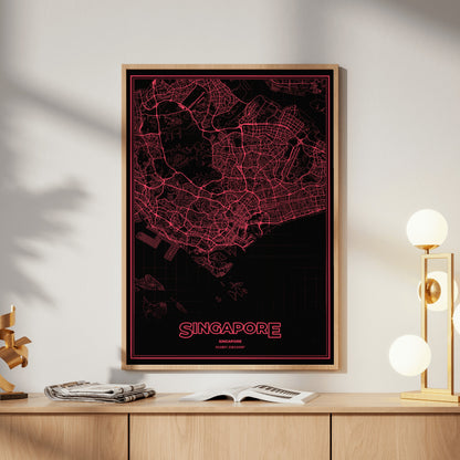 Singapore Phosphor Map Poster - System Alert