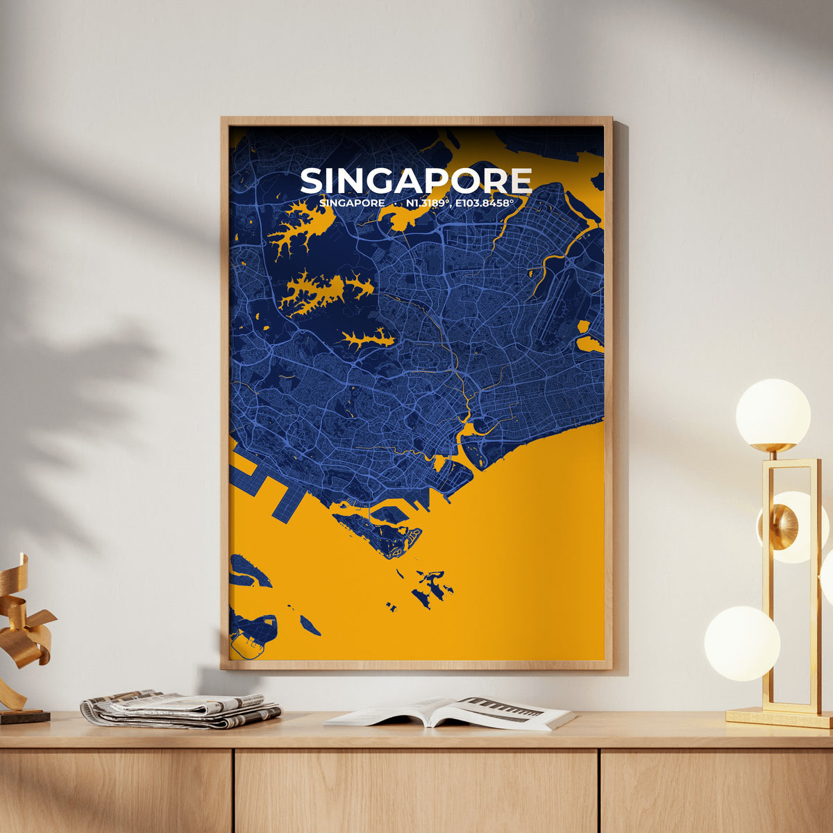 Singapore Ink Map Poster