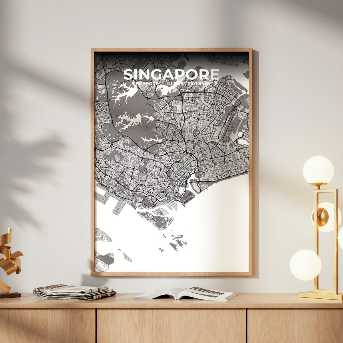 Singapore Ash Map Poster