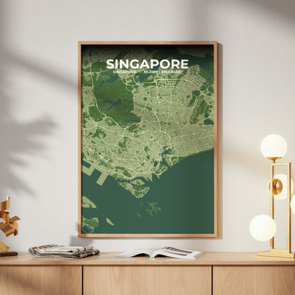 Singapore Clay Map Poster