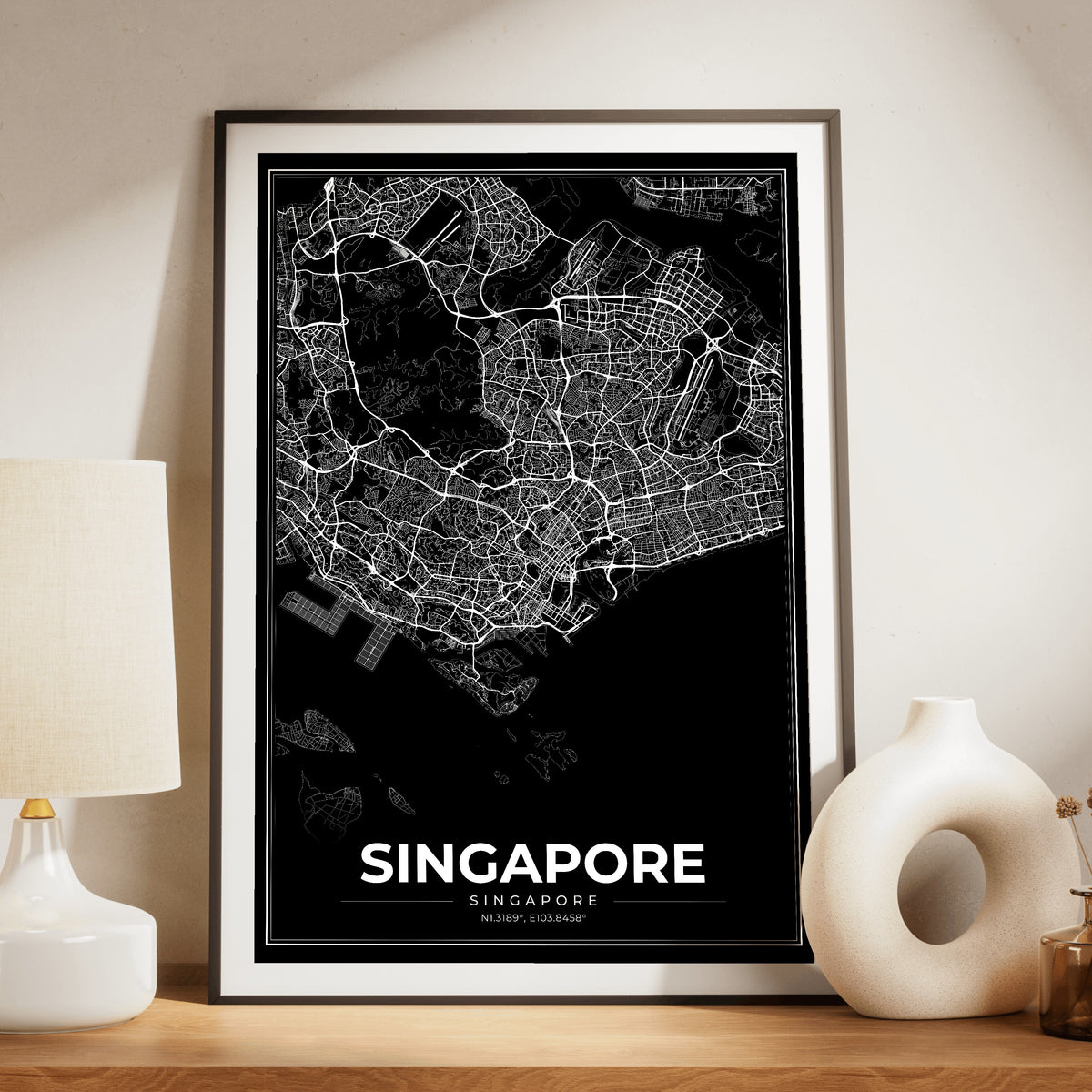 Singapore Modern Map Poster